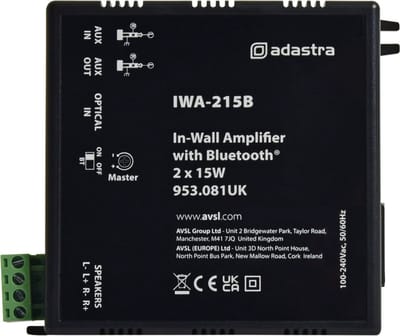 Adastra IWA215B bluetooth 5.0 stereo inbouw versterker module 2x 15W