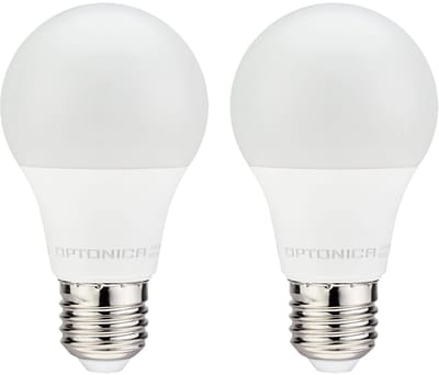 Optonica LED Lamp A60 E27 - 9W (vervangt 70W) - 806lm - 6000K Koel Wit - 230V - Ø60mm - Dimbaar - Energiezuinig - 2 stuks