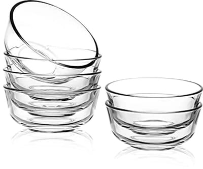 8 oz Glazen Kommen Set - Kleine Dessertkommen voor IJs, Snacks en Bijgerechten - Ideaal voor Dips en Voorbereiding