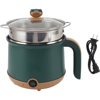 Elektrische Hot Pot Groen 1.8L 600W Kookpot met Stoom 2 Instelbare Niveaus Anti-aanbak L(for 6.5-9kg) gray