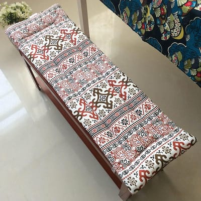 Bankkussen Zacht - Zitkussen Buiten - Ontspannen Buiten - Met Bevestigingsriemen - 150x50x2cm - Patroon 7