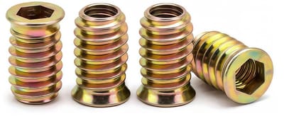 Set van 40 M4 Schroefmoeren, M4 x 15 mm, Draadinvoegen voor Hout, Zeskantige Sleeves, Gegalvaniseerd en Duurzaam