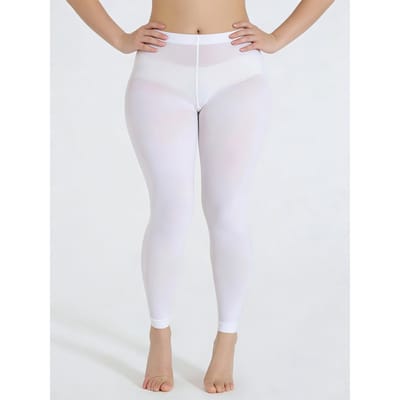 1 Paar Dames Witte Leggings Elastische Voetloze Witte Panty Kousen Sokken Dames Sokken S white