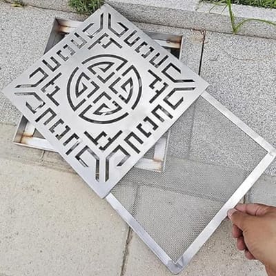Vierkant Afvoerrooster - Gootdeksel RVS - Afvoersysteem Onderhoud - Anti-verstopping Ontwerp - 15 x 15 cm - Zilver