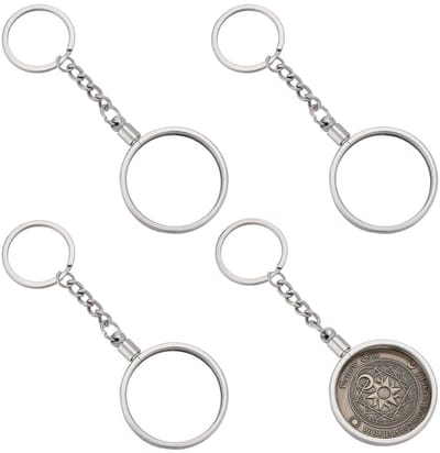 Dailygoods- Sleutelhanger 4 Stuks - Duurzaam Portemonnee-Design - Metalen Sleutelhangers - Ringdiameter 30,25 mm - Inclusief Opbergdoos - 114,5 mm Lang - Sleutels