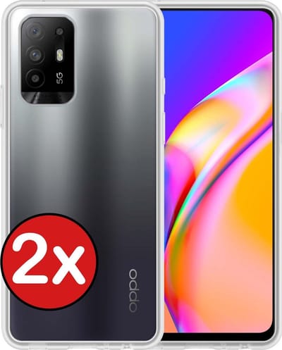 Hoesje - 2 Stuks - Geschikt voor OPPO A94 - Sterk & Shockproof - Telefoonhoes - Back Cover - Case Siliconen - Telefoon Hoes - Transparant