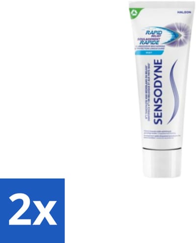 2 x Sensodyne – Tandpasta – Rapid Relief – 75 ml - Gevoelige Tanden - Tandpasta - Pijnverlichting - Tandgevoeligheid - Tandpasta Snel Verlichting