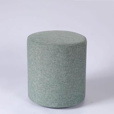 Ronde poef - Voetenbankje krukje - Extra zitcomfort - Afneembare hoes - 35 cm Hoogte - Lichtgroen