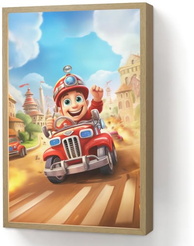 Nachtlampje 40x60 cm - Kinder lamp - Brandweer - Jongens - Kinderen - Auto - Tafellamp kinderkamer draadloos - Slaapkamer lampje - Bedlamp kinderen - Kinderlampje - Wandlamp babykamer - Nachtlampjes