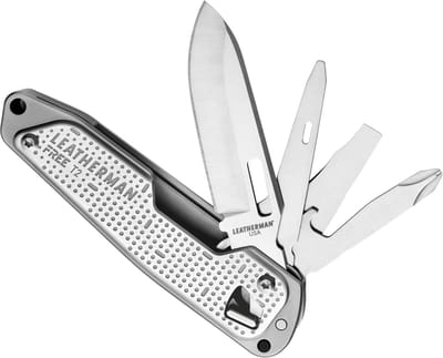 Leatherman Free T2 Multi-Tool - 8-in-1 met Mes, Garaaf en Schroevendraaiers - Magnetische Opening, Lichtgewicht, Minder dan 100g - RVS