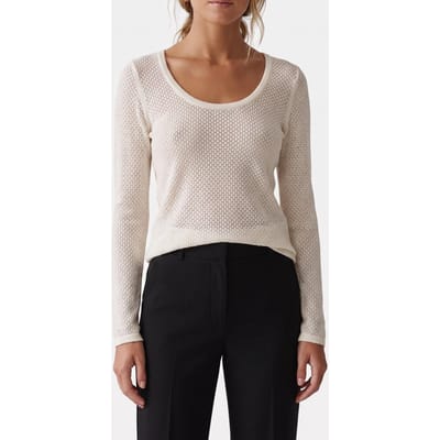 Calvin Klein Boucle Pointelle Long Sleeve Top Tofu Taglia: XS | Maglie a manica lunga Outlet | Donna