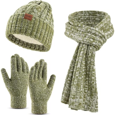 Hoed Sjaal Handschoenen Drie delige Set Mannen en Vrouwen Winter Verdikt Warm Gebreide Hoed Sjaal Koude Bescherming Set