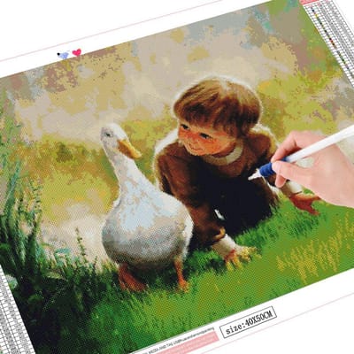Diamant mosaïque point de croix enfant 5D diamant peinture pleine ronde strass broderie perle photo 20X30CM black