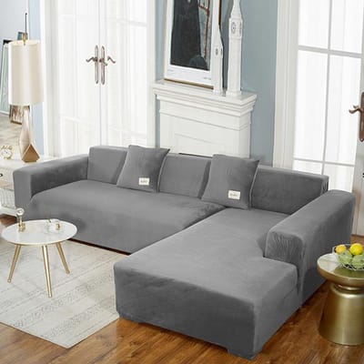 Hoge kwaliteit fluwelen bankhoes L-vormige bank stoelhoezen voor woonkamer hoes voor hoekbank elastische bank hoes wasbaar 3seater 185-230cm