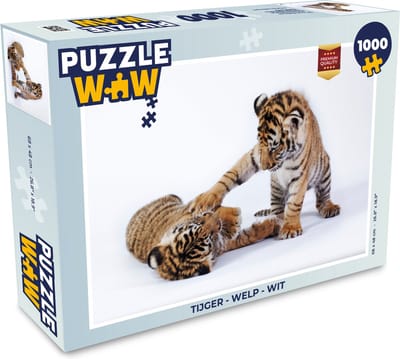 Puzzel Tijger - Welp - Wit - Legpuzzel - Puzzel 1000 stukjes volwassenen