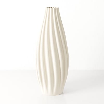 Fleuriek - Vaas Beige - H30 cm - Luxe vaas voor zijden bloemen - Woonaccessoire van gerecycled plastic - Elegante kleurrijke vaas