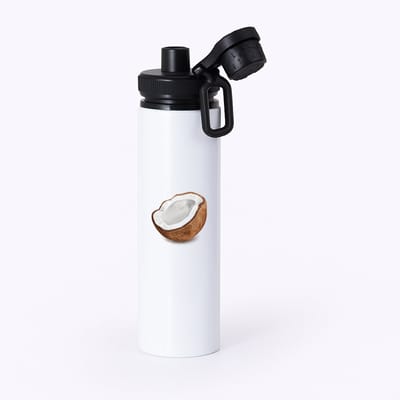 Hacebo® - Kokosnoot waterfles met draaidop zwart - Fruitschaal - fruit liefhebbers - Kokos - vrucht - gezond eten - water fles - 850ML