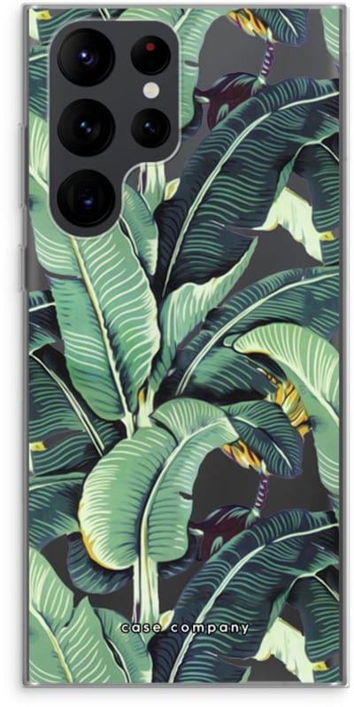 Hoesje geschikt voor Samsung Galaxy S22 Ultra hoesje - Bananenbladeren - Soft Cover Telefoonhoesje - Bescherming aan alle Kanten en Schermrand