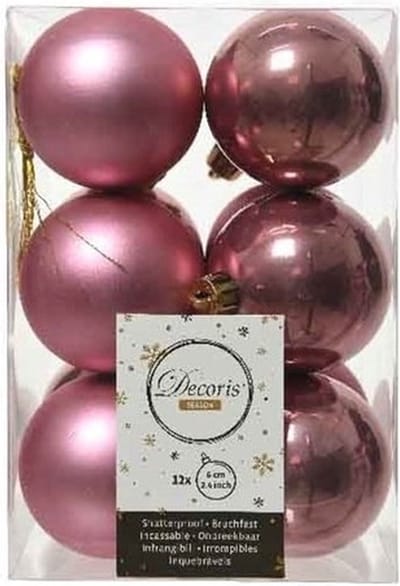 Cosy&Trendy kerstballen - 12 stuks - 6cm - kunststof