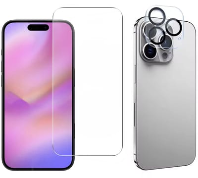 Screenprotector en Camera Glas Lens Protector voor iPhone 16 Pro Max - 2-in-1 Set 9H Gehard Beschermglas - Extra Gehard HD Transparant en Krasbestendig - Full Cover Tempered Glass Screen Cover