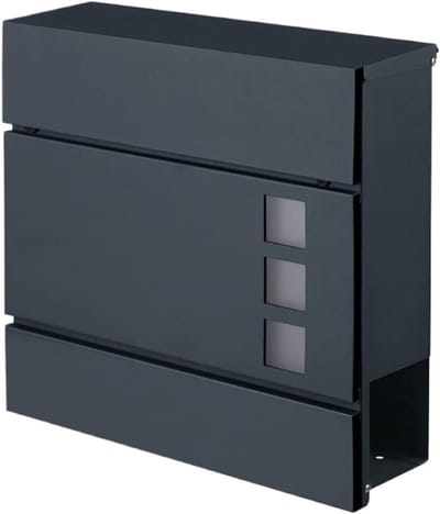 Brievenbusdoos - Afsluitbare doos - Post ontvangen - Met krantenhouder - 37 x 105 x 36 cm - Blauw
