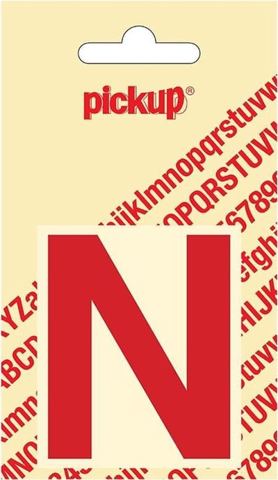 Pickup plakletter Helvetica 60 mm - rood N