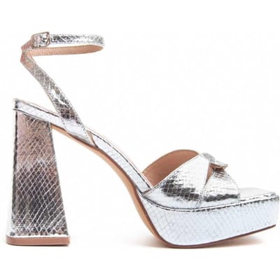 Sandalia De Tendencia Con Tacón Para Mujer.  Montevita  Fiamma7  83188 40 zilver