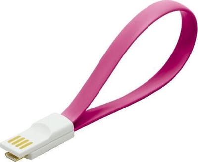LogiLink USB-kabel USB 2.0 USB-A stekker, USB-micro-B stekker 0.22 m Pink Magneet op de kabeleinden CU0087