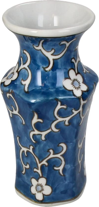 HD Collection Vaas Porselein Blauw 8x8x16,5cm