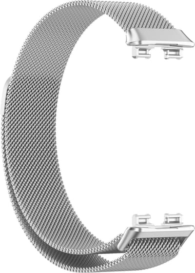 Milanees bandje - geschikt voor Huawei Band 8 / Huawei Band 9 / Huawei Band 10 - zilver