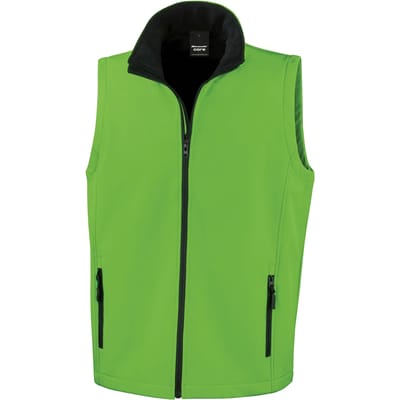 Result Printable Soft Shell Bodywarmer RT232 - Vivid Green/Black - S