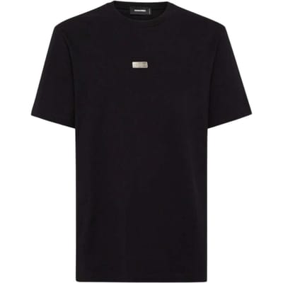 DSquared2 Heren Metaal Logo T-Shirt (Zwart)