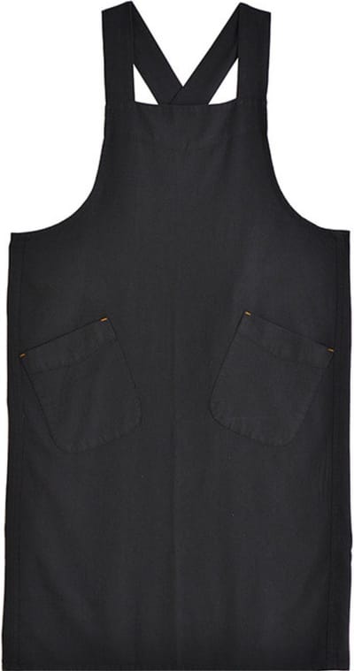 House of Husk Linnen Blend Keukenschort - Dames Kook Schort - Apron - Crossback - Zwart