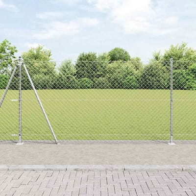 vidaXL - gaashek - met - betonnen - voetstuk - 10 - x - 1,2 - m - Gegalvaniseerd - staal