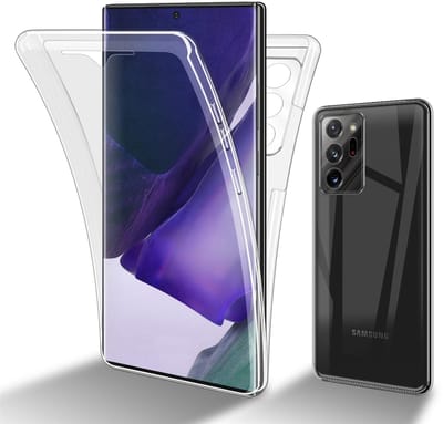 Cadorabo Hoesje geschikt voor Samsung Galaxy NOTE 20 ULTRA in TRANSPARANT - 360° Full Body Case Cover Beschermhoes Voor- en achterbescherming, all-round bescherming met displaybescherming