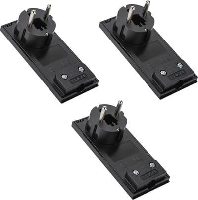3-voudige Schuko-stekker, ruimtebesparend, draaibaar, 16A, zwart