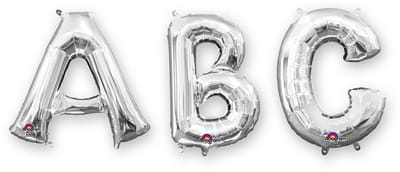 Vegaoo - Zilverkleurige aluminium letter ballon 32cm