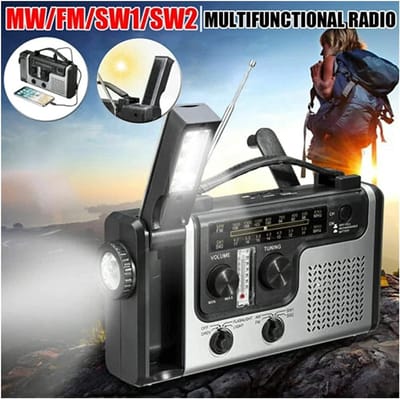 Noodradio - Oplaadbare radio - Veiligheid thuis - Meerdere opladen - 1200mAh - Zwart