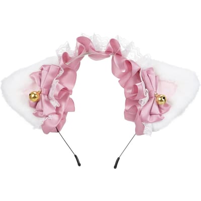 Pluizig kattenoren hoofdtooi lint hoofdband schattig haarornament haartoebehoren kant kattenoren haarband