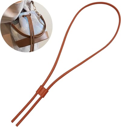 Elegante 122.5 cm PU leren tas met afneembare schouderband, ideaal voor emmer- en drawstring tassen, bruine accessoires voor elke gelegenheid
