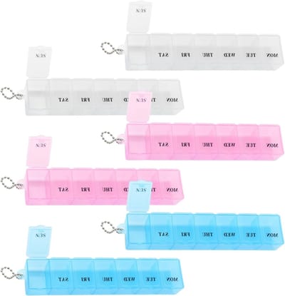 6 Stuks Transparante Weekdoos voor Medicijnen, Pillen Organizer voor Reizen, Ideaal voor Vitaminen en Visolie, Handige Tabletten Dispenser met Kleine Dozen