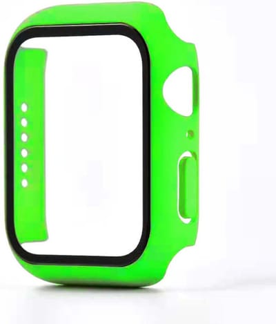 Smartphonica Hoesje met glazen screenprotector voor Apple Watch 38mm - Groen geschikt voor Apple Watch