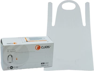 Wegwerpschorten Plastic op rol 100 stuks Wit | 72 x 120 cm | Bescherming – Schort – Werkschort | De Veiligheids-winkel