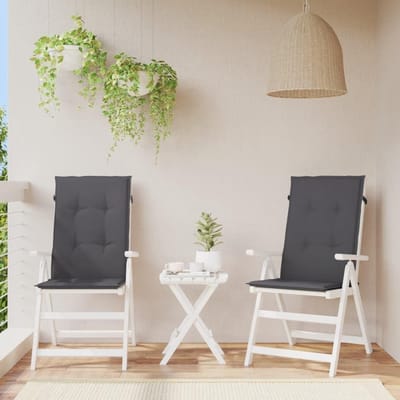 Tuinstoelkussens Hoge Rugleuning - Kussens Buiten - Comfortabel Zitten - Waterafstotend Polyester - 120 x 50 cm - Antraciet