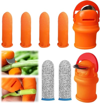 Set van 8 Duimknives van Silicoon voor Tuinieren, Oogsten van Groenten en Fruit, Tuinwerk Gereedschap