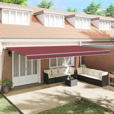 vidaXL - Luifel - automatisch - uittrekbaar - 600x300 - cm - bordeauxrood