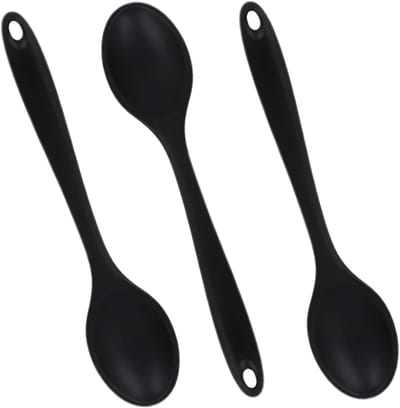 Dailygoods- Kooklepelset 3-delig - Hittebestendig tot 210 °C - Siliconen Keukengerei - Ergonomisch Ontwerp - Duurzaam en Flexibel - 27 cm