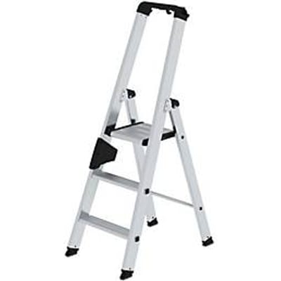 Munk  vouwladder - aluminium - enkelzijdige toegang - geribbelde treden, tot 150 kg - nivello ladderschoenen - 3 treden