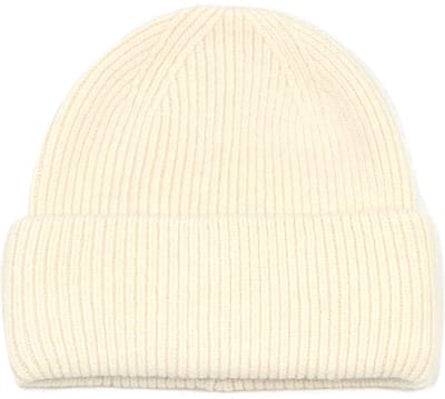 Wollen wintermuts voor dames - vanille - beanie met brede rand - one size - wol/acryl - crème - STUDIO Ivana