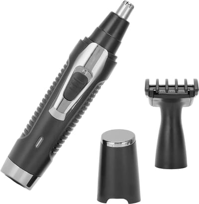 2-in-1 Oplaadbare Professionele Neus- en Wenkbrauwtrimmer, Multifunctionele Trimmer met Kam, USB Oplaadbaar, Zwart-Zilver